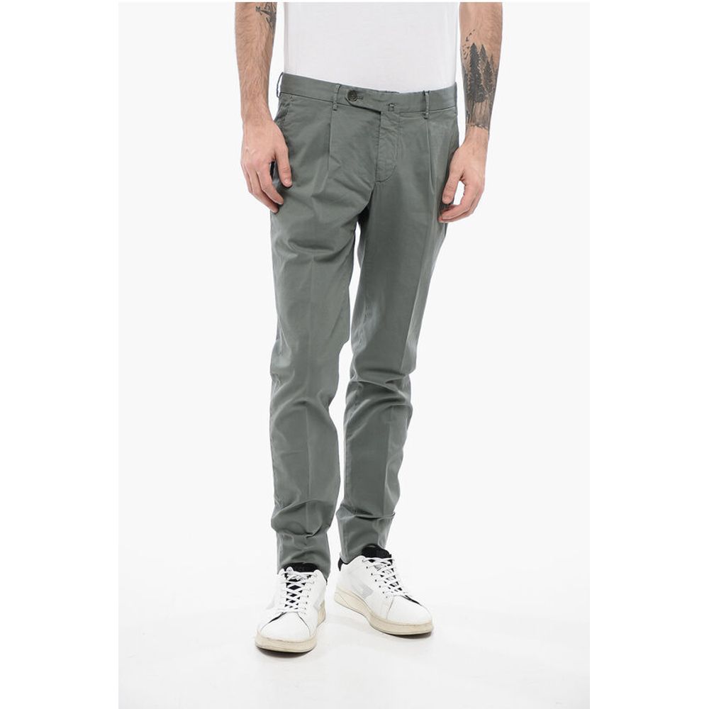 Corneliani ID Stretch Cotton Chinos Pants with Belt Loops