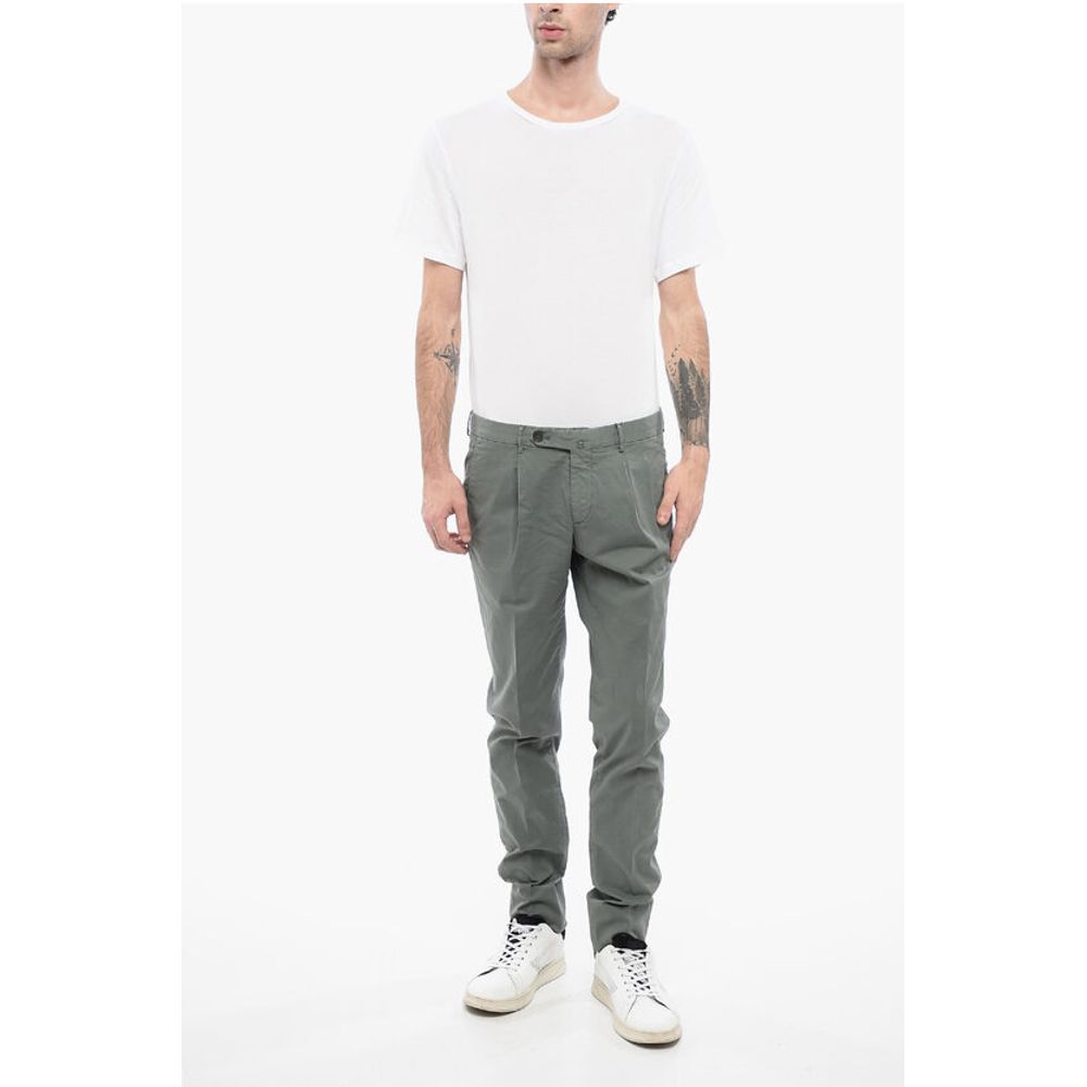 Corneliani ID Stretch Cotton Chinos Pants with Belt Loops