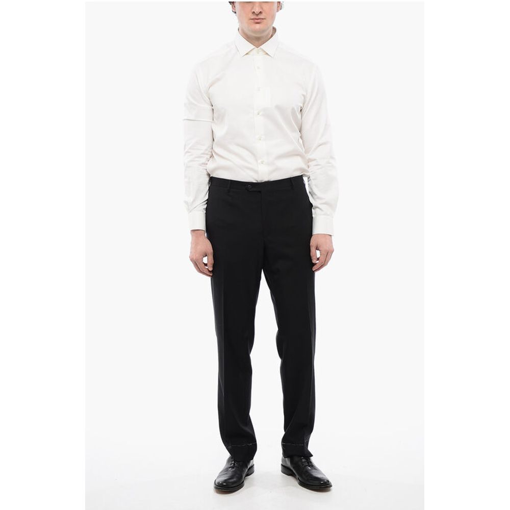 Corneliani Extrafine Virgin Wool LEADER Pants with Belt Loops