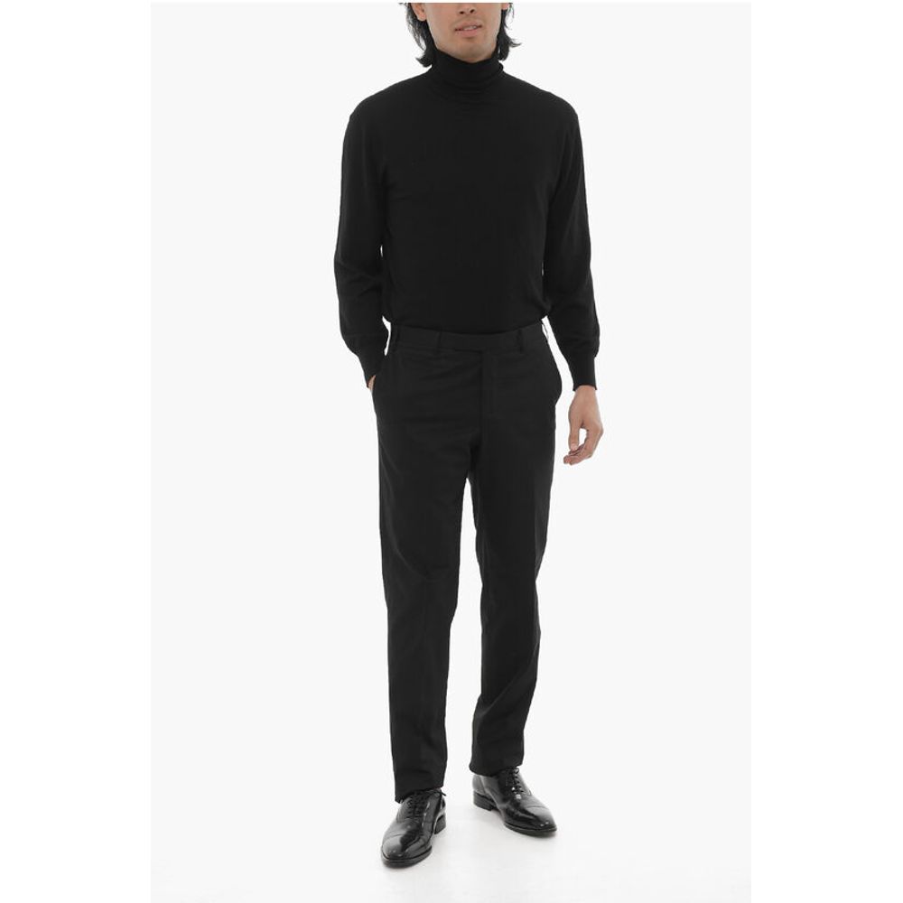 Corneliani CC COLLECTION Stretch Cotton Chinos Pants with Belt Loops