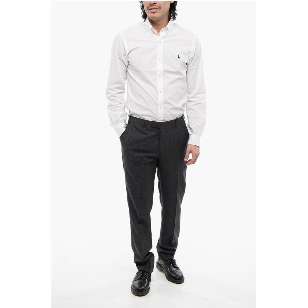 Corneliani CC COLLECTION Virgin Wool Pants with Check Pattern