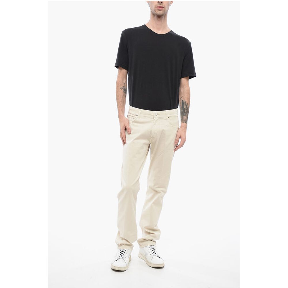 Corneliani ID Cotton Stretch LAZISE 5 Pockets Pants with Belt Loops