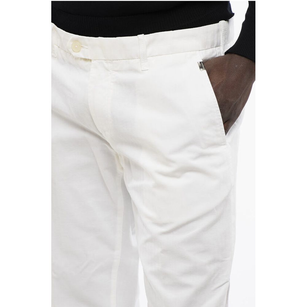 Corneliani ID Solid Color Cotton and Linen Chino Pants