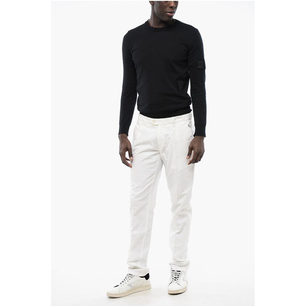 Corneliani ID Solid Color Cotton and Linen Chino Pants