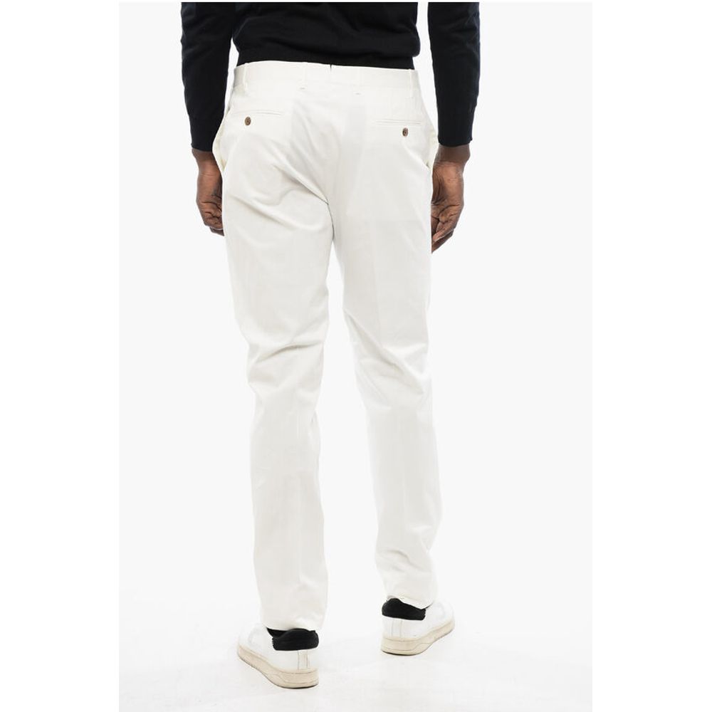 Corneliani Solid Color Stretch Cotton Pants with Belt Loops