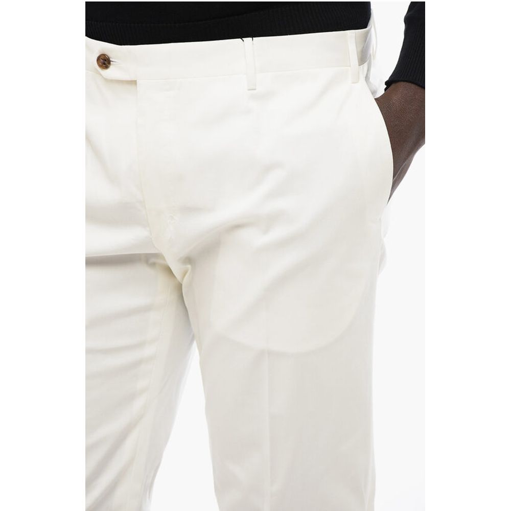 Corneliani Solid Color Stretch Cotton Pants with Belt Loops