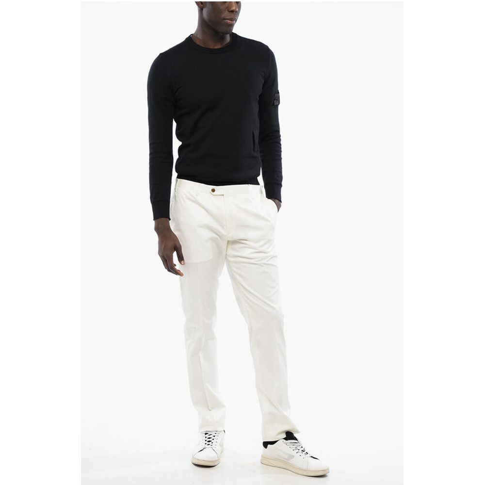 Corneliani Solid Color Stretch Cotton Pants with Belt Loops
