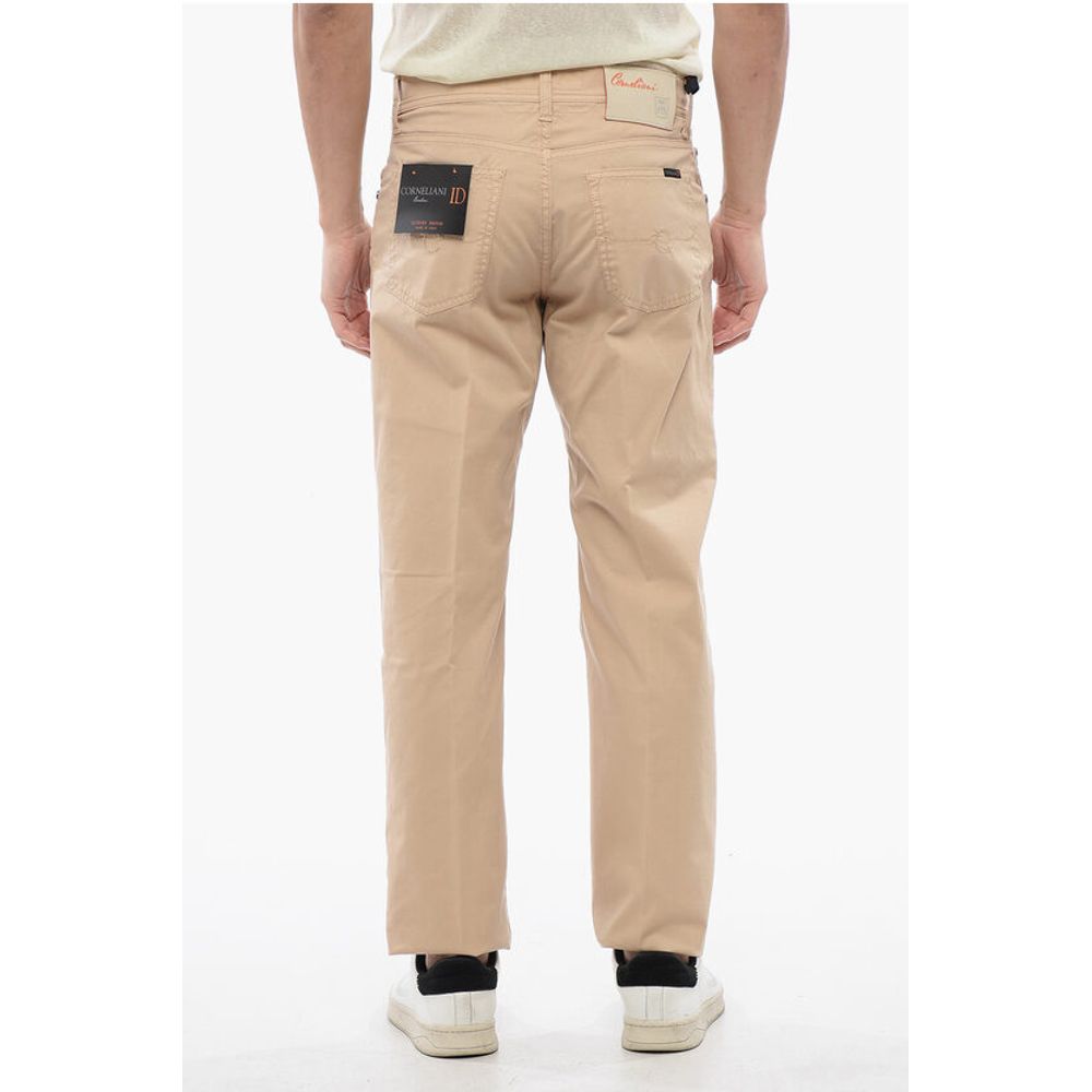 Corneliani ID Solid Color Stretch Cotton 5-Pocket Pants