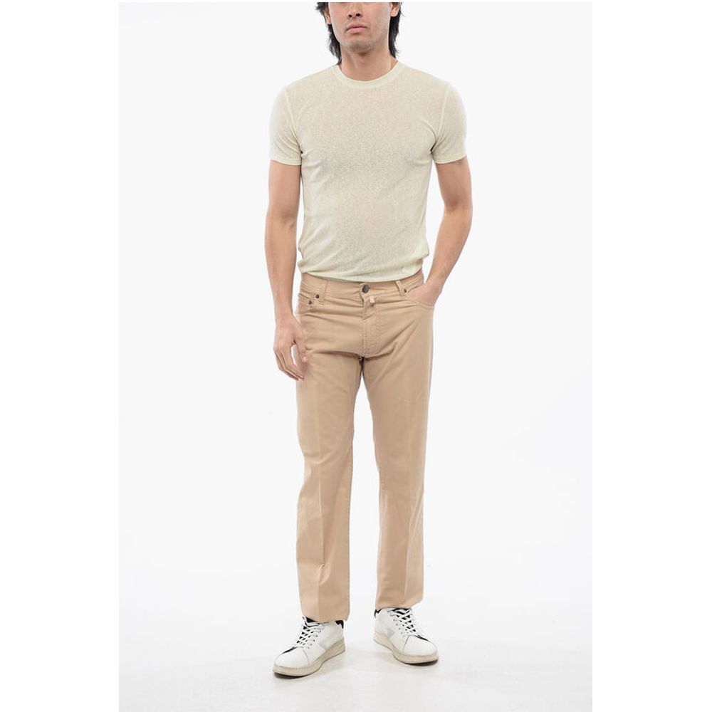 Corneliani ID Solid Color Stretch Cotton 5-Pocket Pants