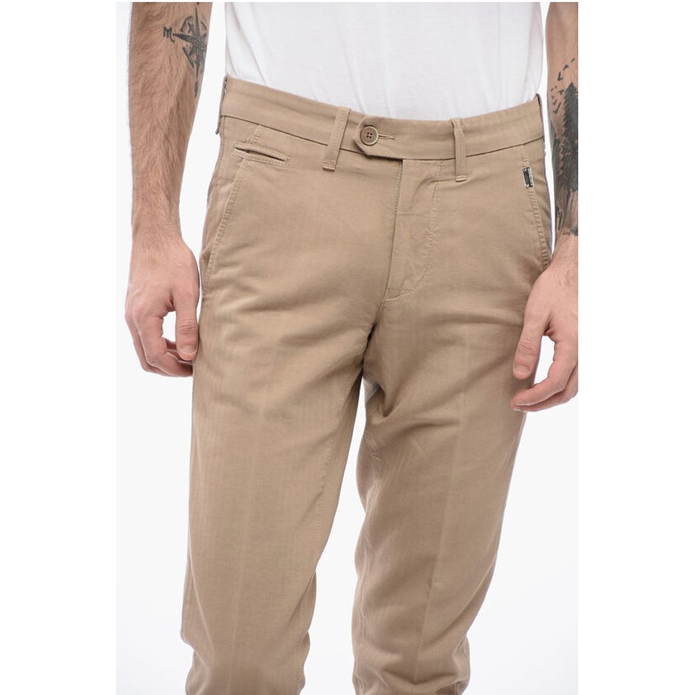 Corneliani ID Solid Color Cotton and Linen Chino Pants