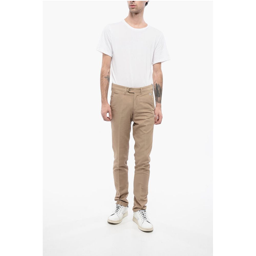 Corneliani ID Solid Color Cotton and Linen Chino Pants