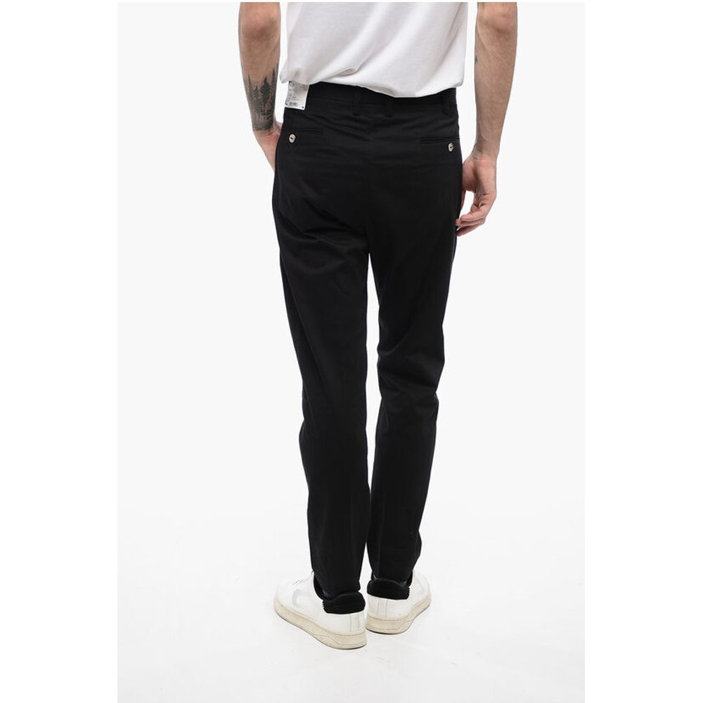 Corneliani TREND Cotton Single Pleat Pants with Hidden Closure