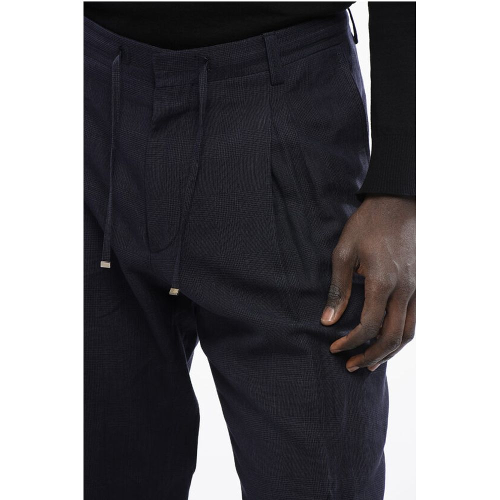 Corneliani ID Virgin Wool and Linen Double Pleat Pants