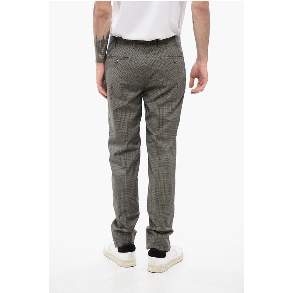 Corneliani CC COLLECTION Micro Checked Virgin Wool RESET Pants