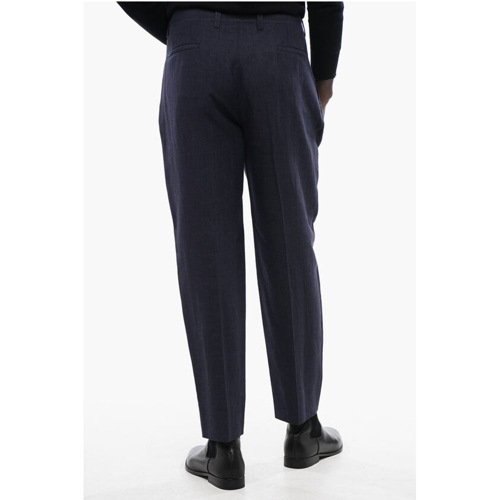 Corneliani ID Virgin Wool and Linen Double Pleat Pants