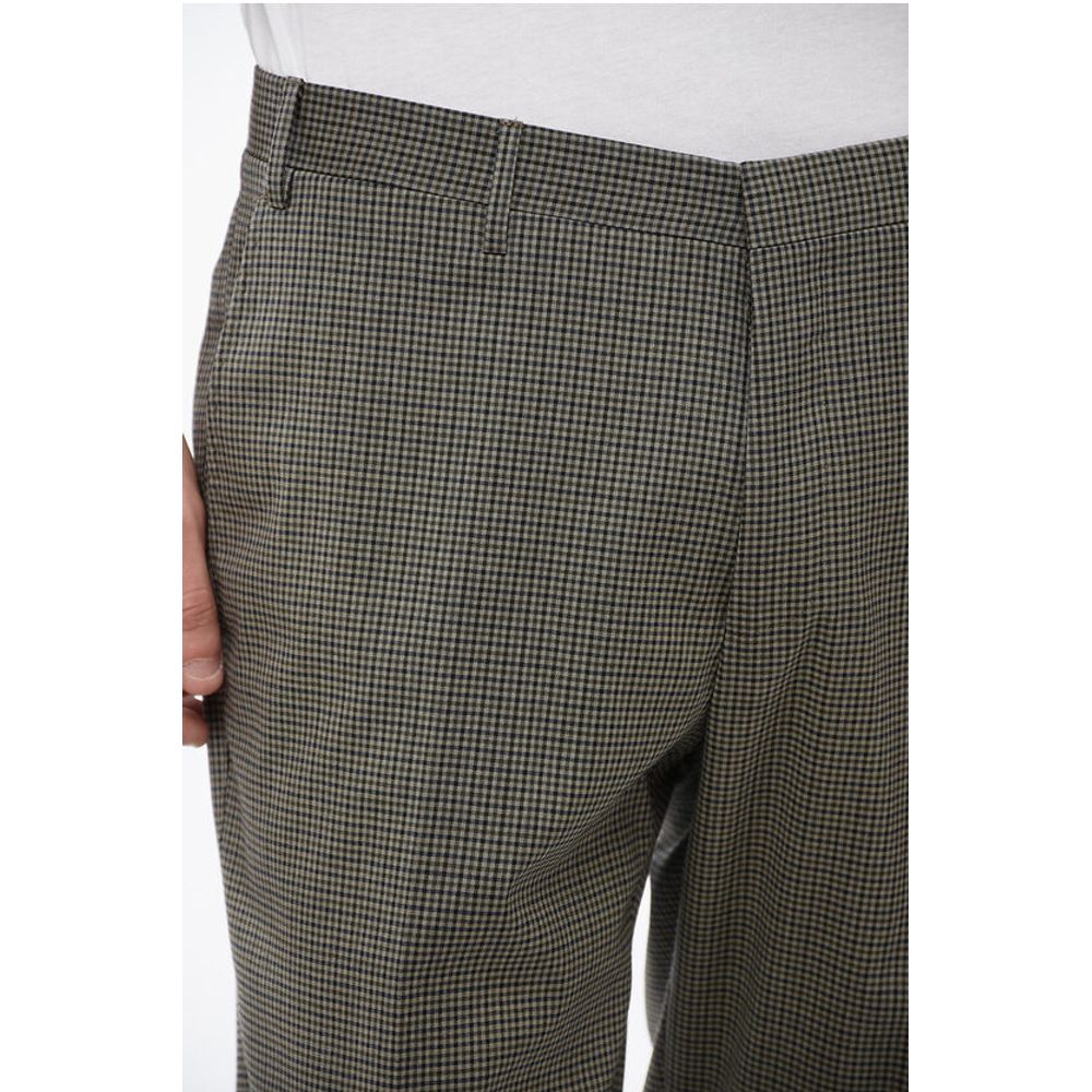 Corneliani CC COLLECTION Micro Checked Virgin Wool RESET Pants