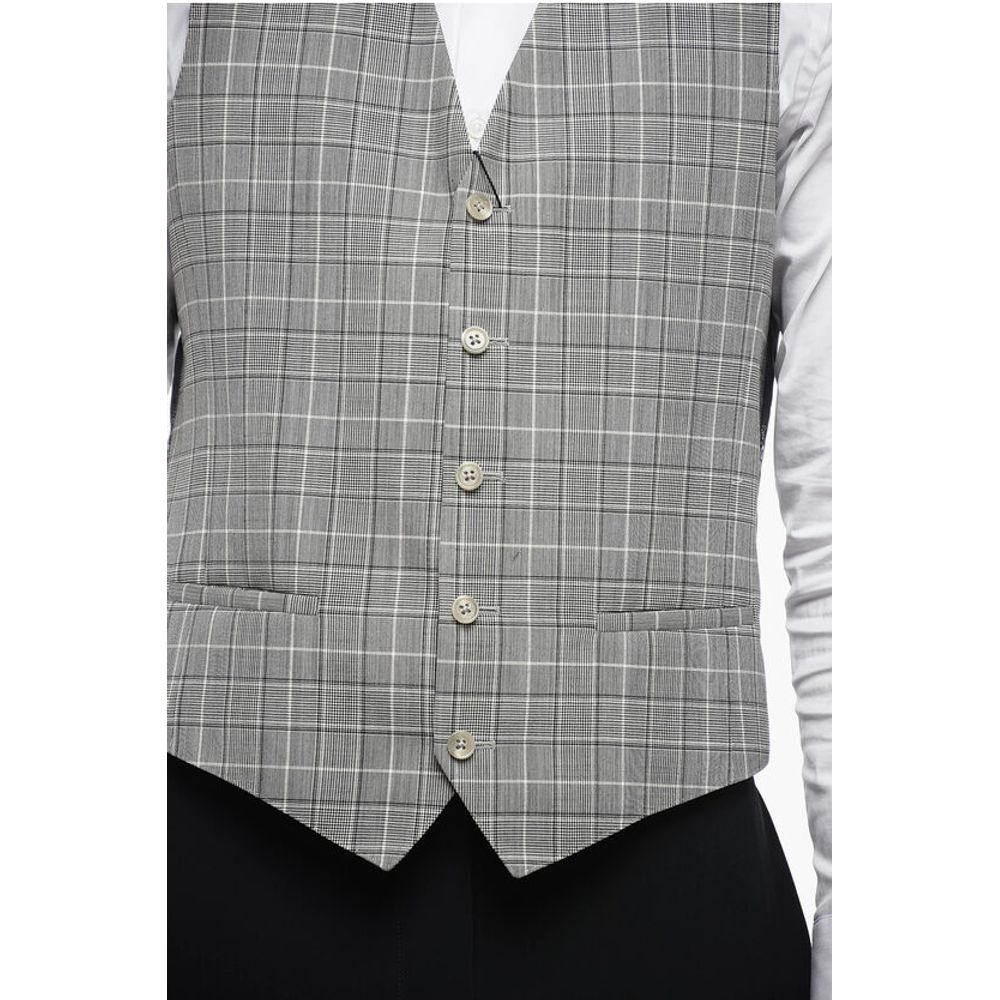 Corneliani CC COLLECTION District Check Virgin Wool Vest