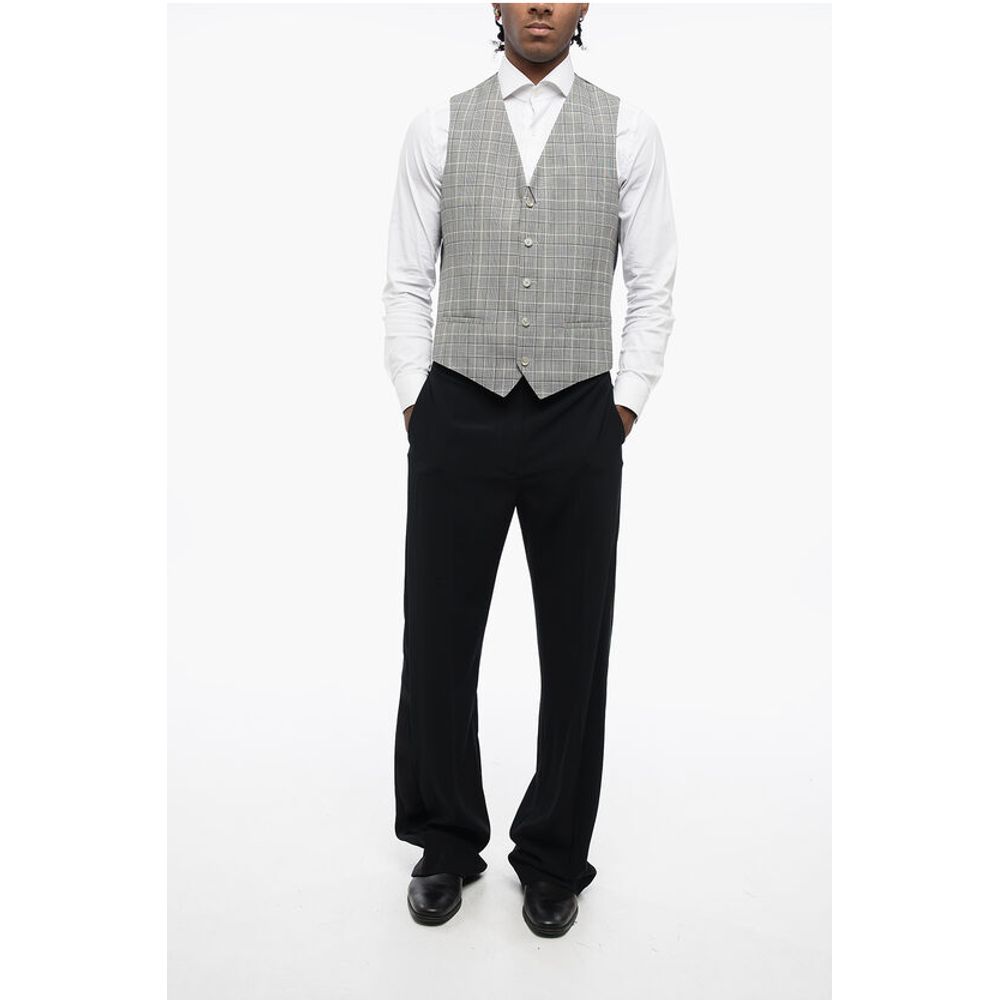 Corneliani CC COLLECTION District Check Virgin Wool Vest