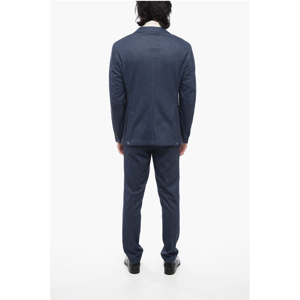 Corneliani CC COLLECTION Cotton Blend Suit with Notch Lapel and Patch P