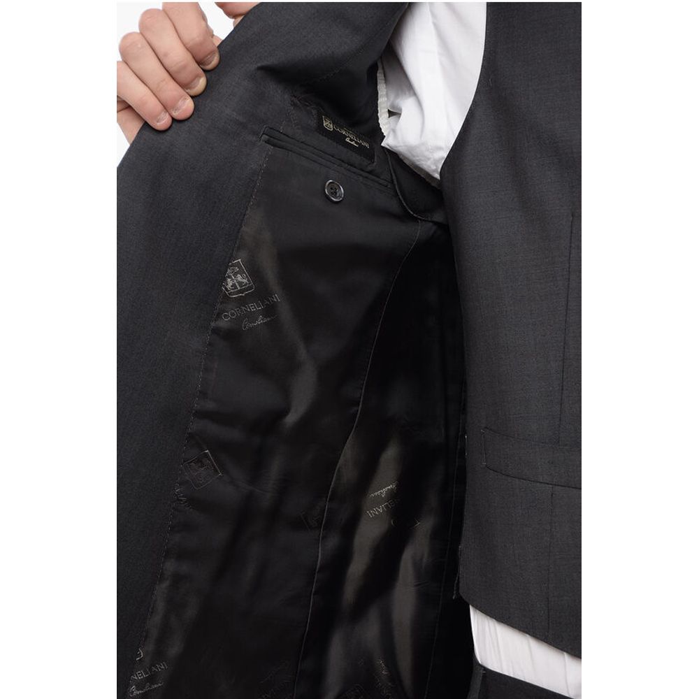 Corneliani Center Vent Peak Lapel CERIM.ACADEMY 3 Piece Waistcoat Suit