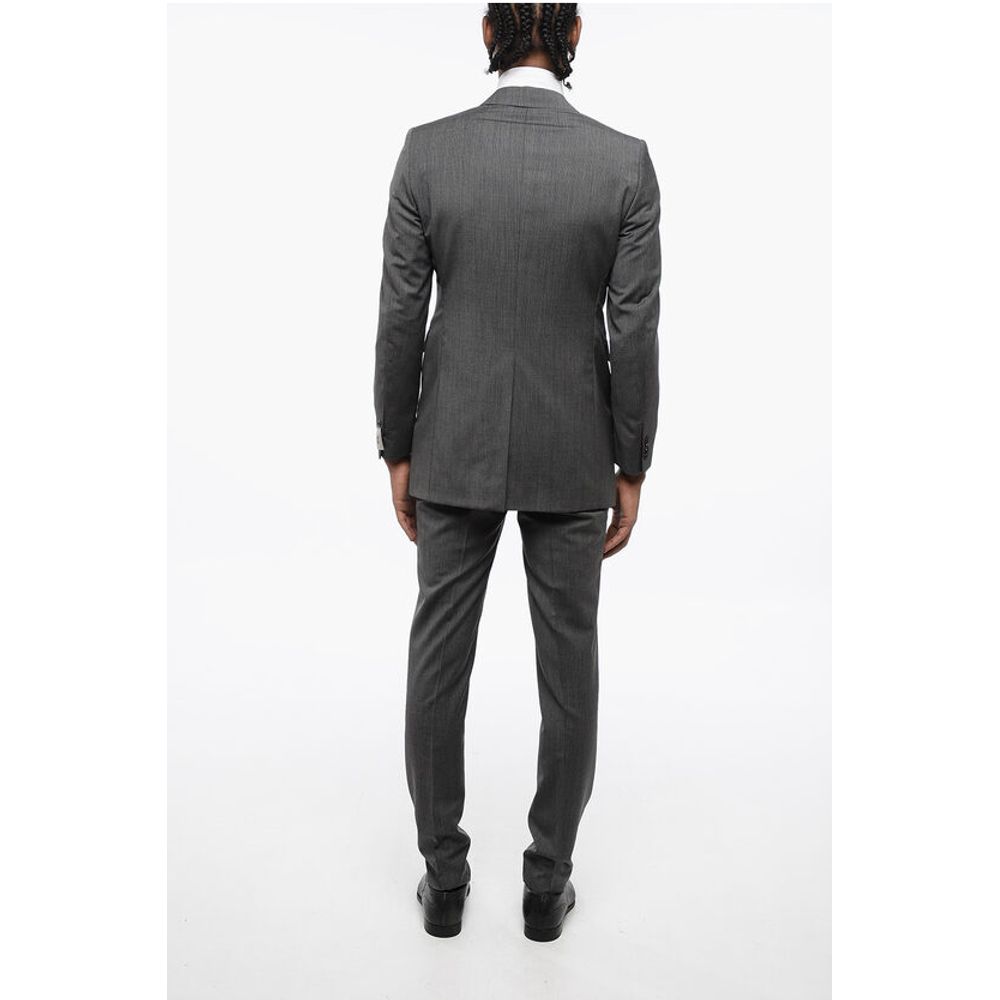 Corneliani CC COLLECTION Pinstriped Center Vent Peak Lapel CERIM.REFINE