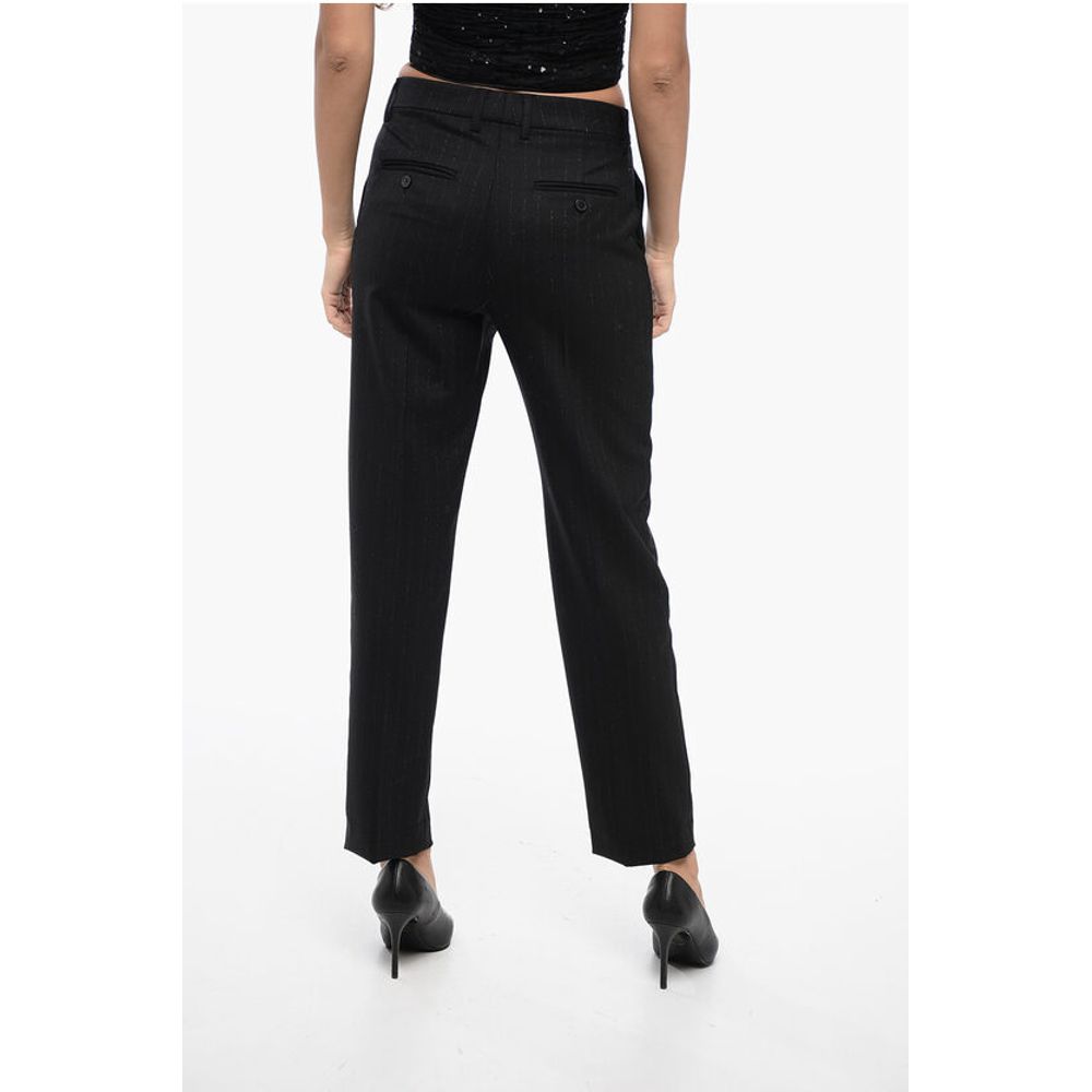 True Royal Straight-Fit Pants with Lurex Striped Motif