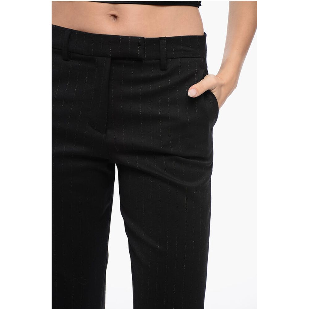 True Royal Straight-Fit Pants with Lurex Striped Motif