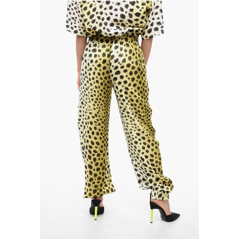 The Attico Satin Animalier Pants with Drawstring