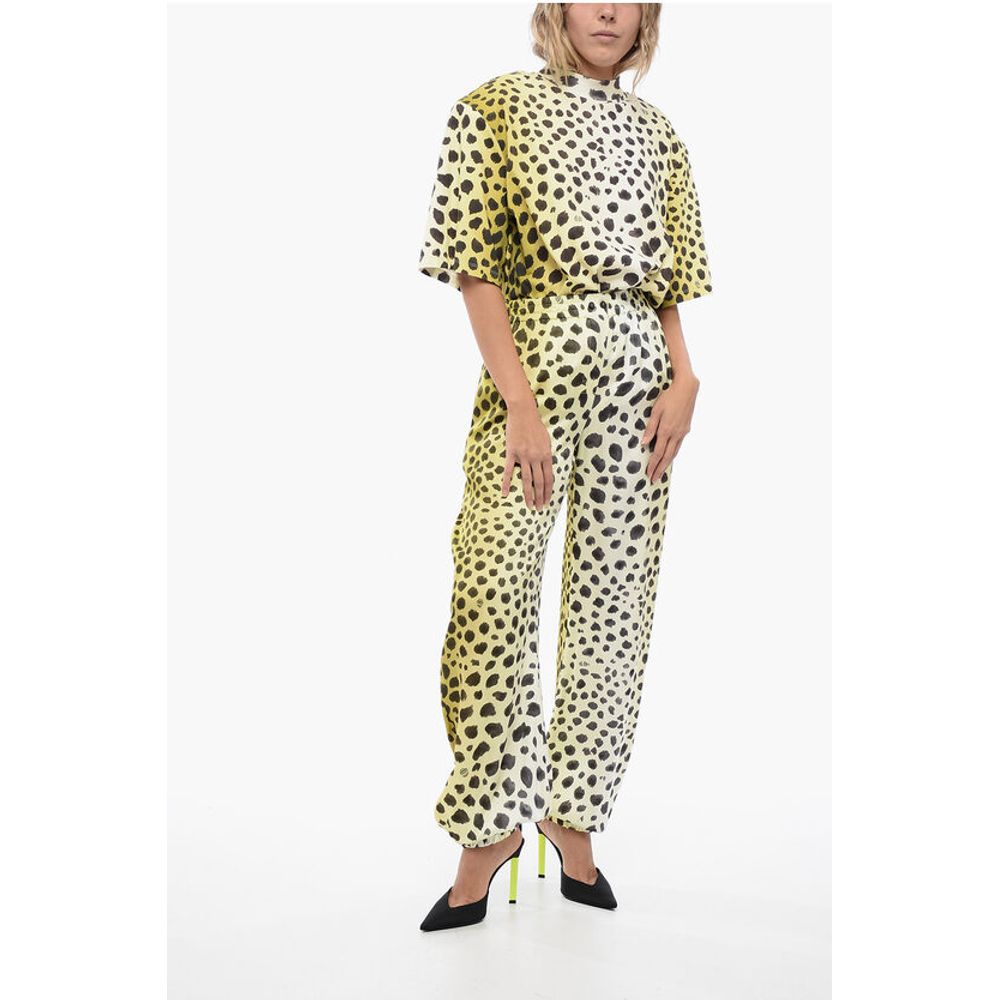 The Attico Satin Animalier Pants with Drawstring