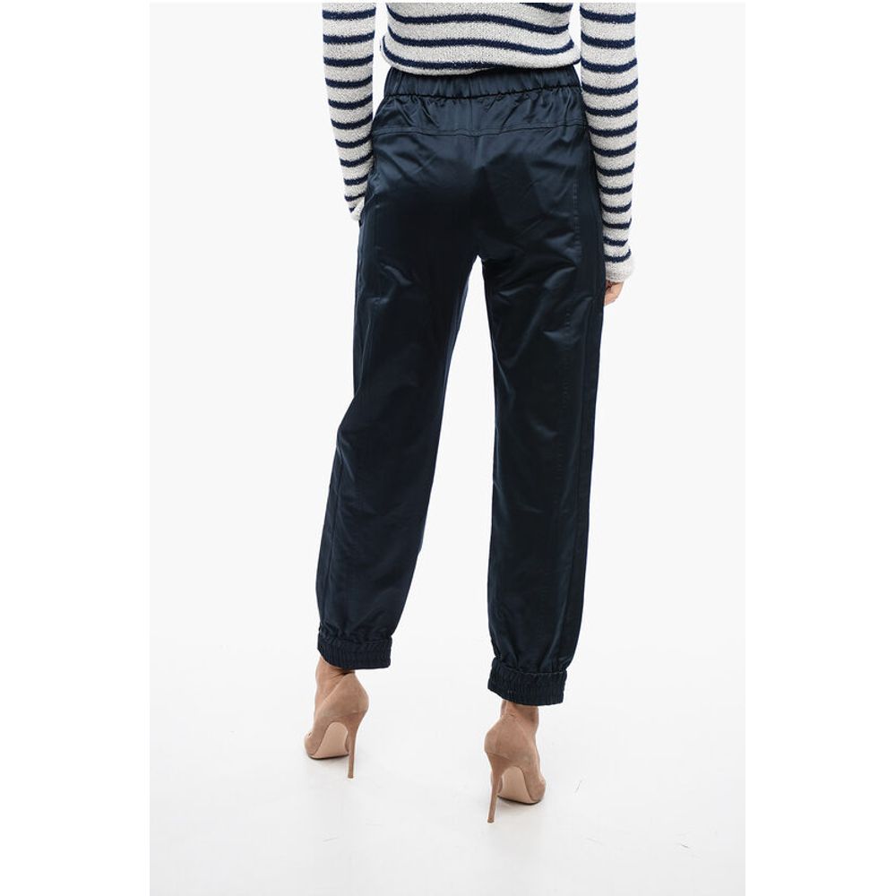 SA SU PHI Silk Satin Sweatpants with Cuffs