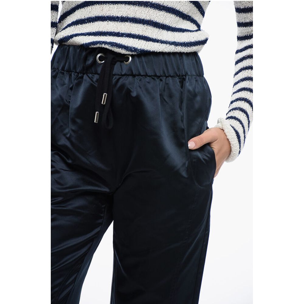 SA SU PHI Silk Satin Sweatpants with Cuffs