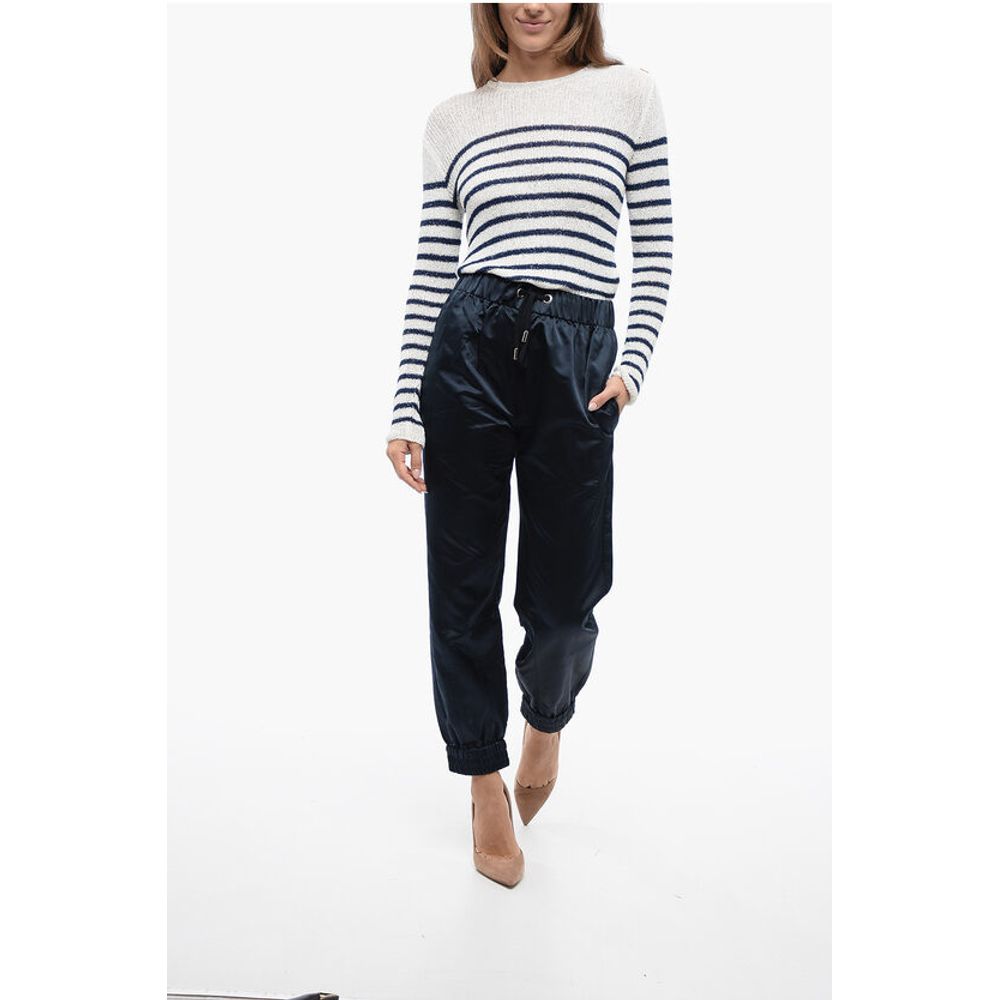 SA SU PHI Silk Satin Sweatpants with Cuffs