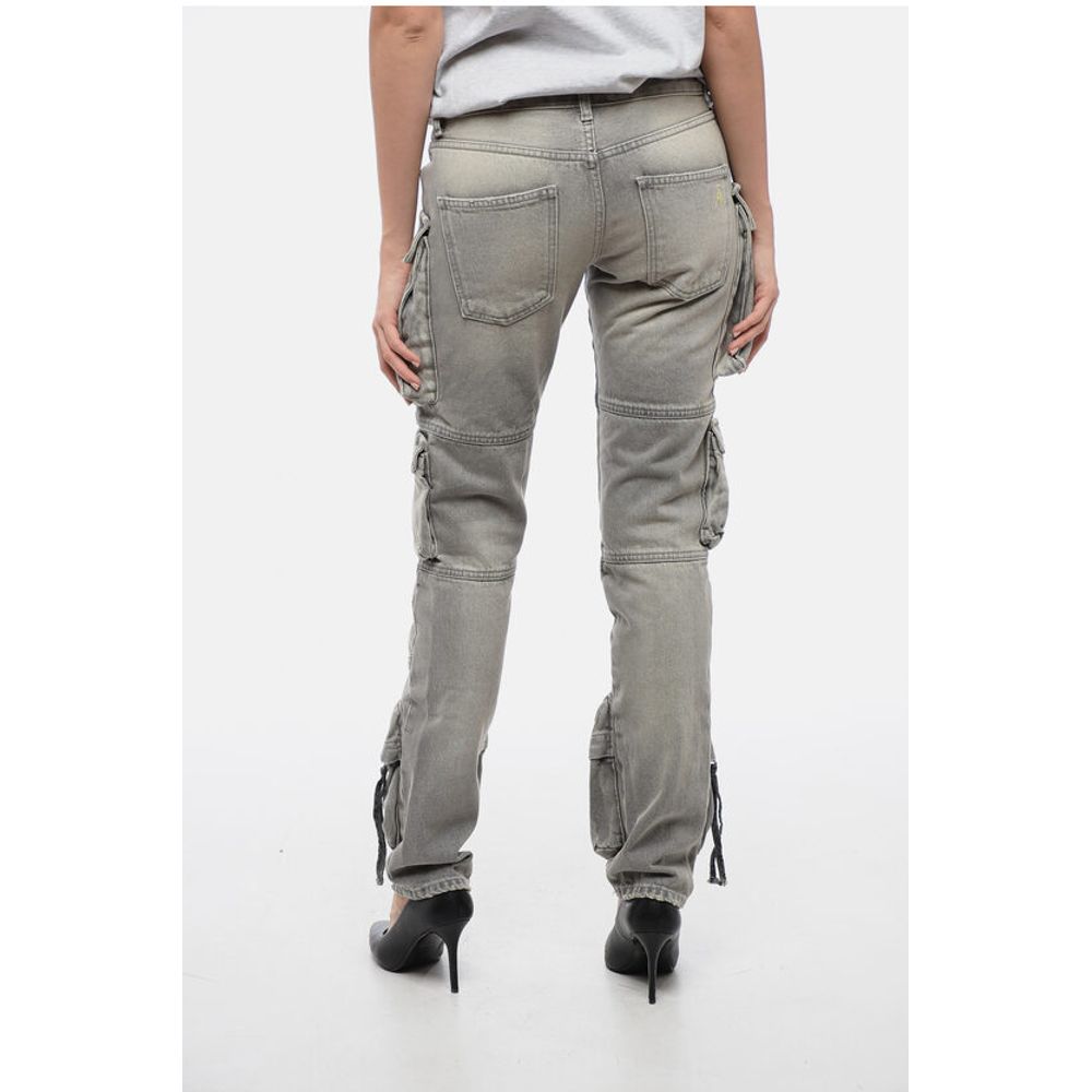 The Attico Low Rise Denim Cargo Pants
