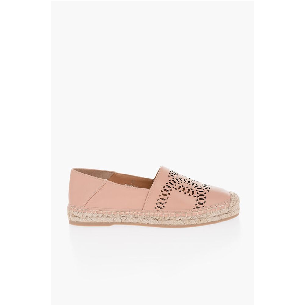 Tod's Leather Espadrillas with Raffia Sole