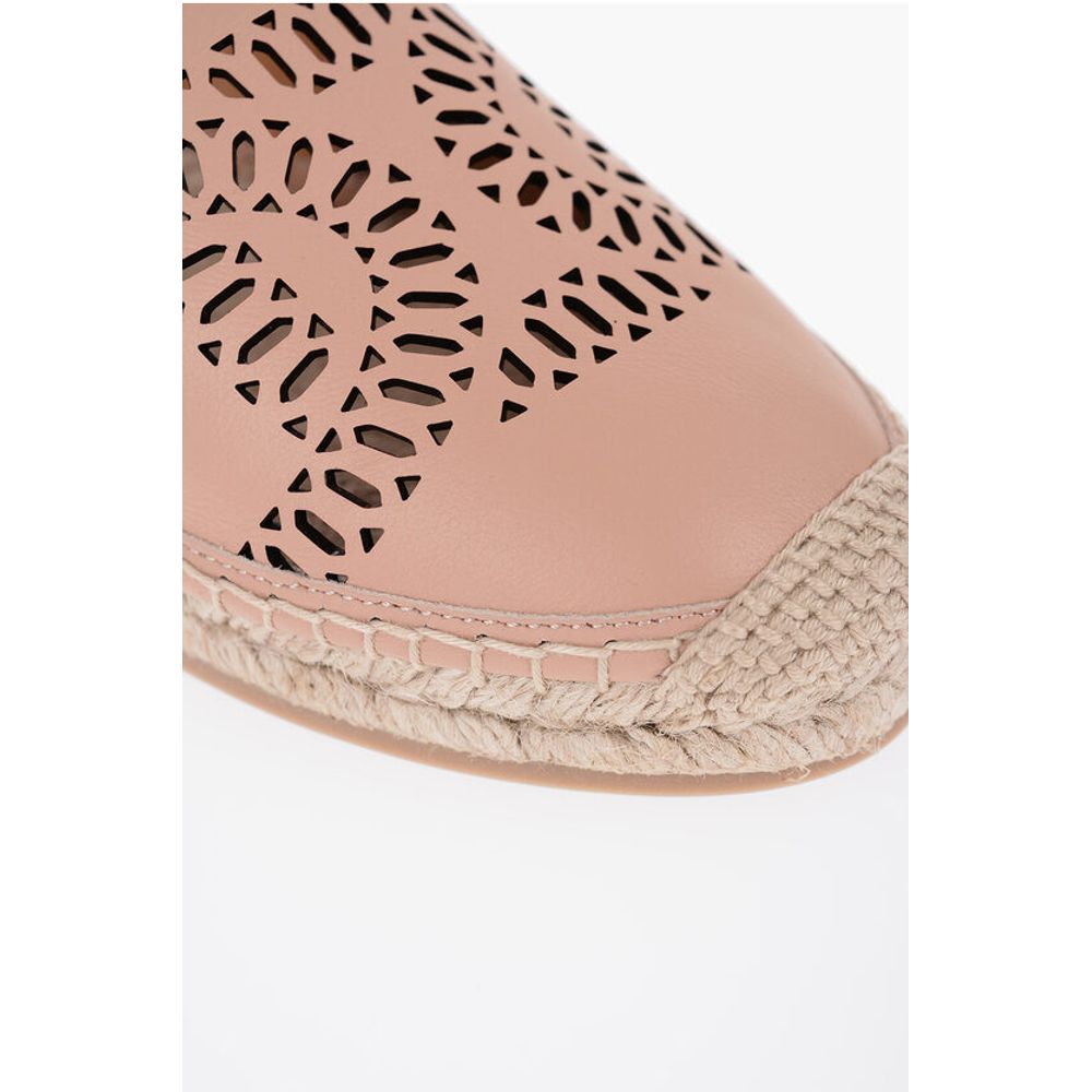 Tod's Leather Espadrillas with Raffia Sole