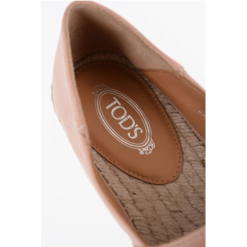 Tod's Leather Espadrillas with Raffia Sole