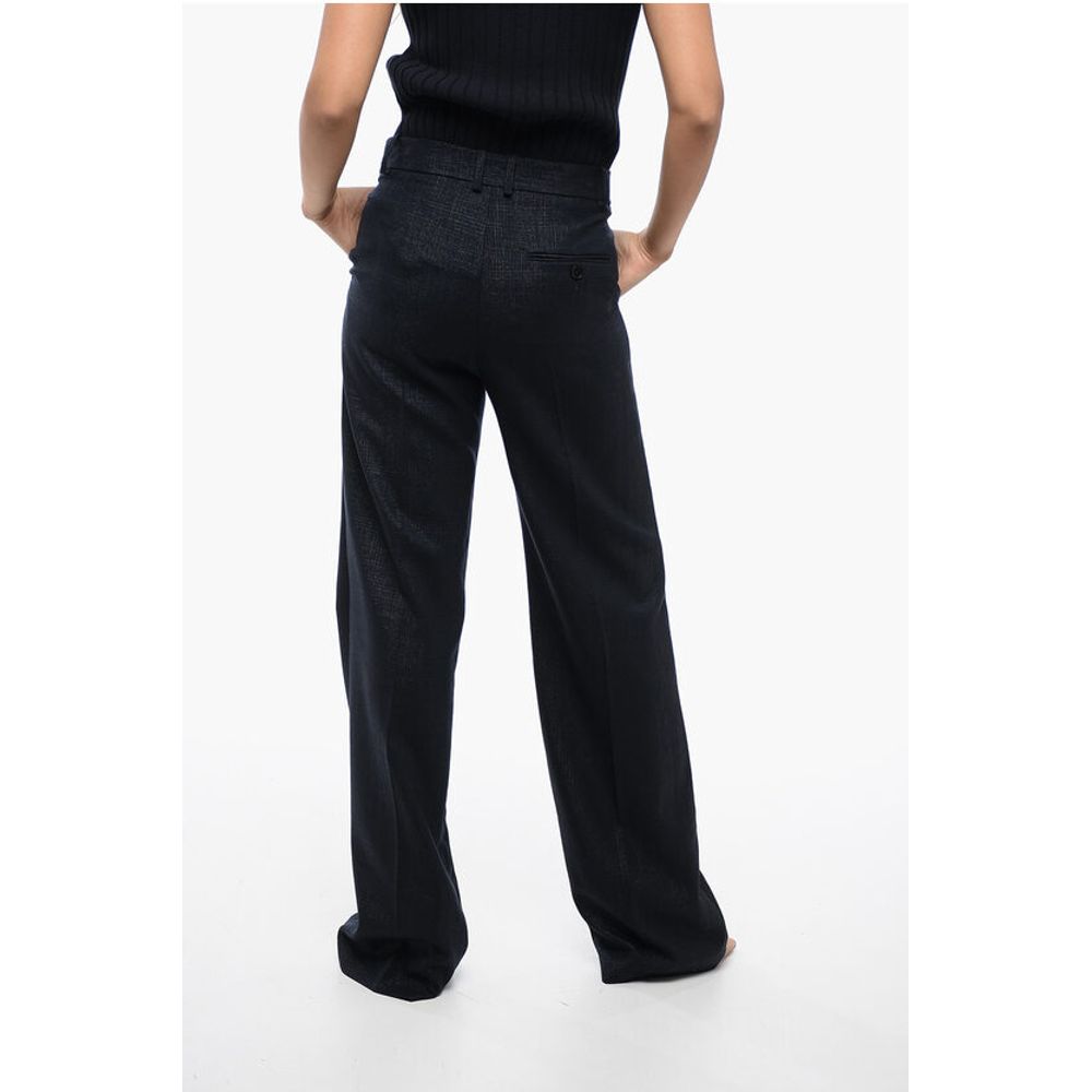 Stella McCartney Straight-Fit Pants with Lurex Check Motif