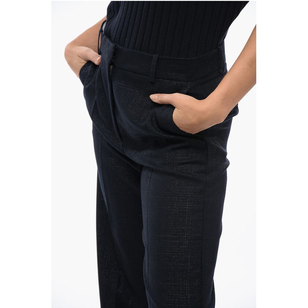 Stella McCartney Straight-Fit Pants with Lurex Check Motif