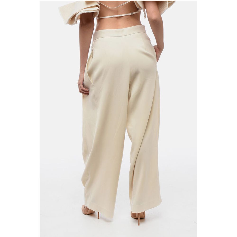 Ami Alexandre Mattiussi Wide-Leg Pants with Pleated Effect Belt