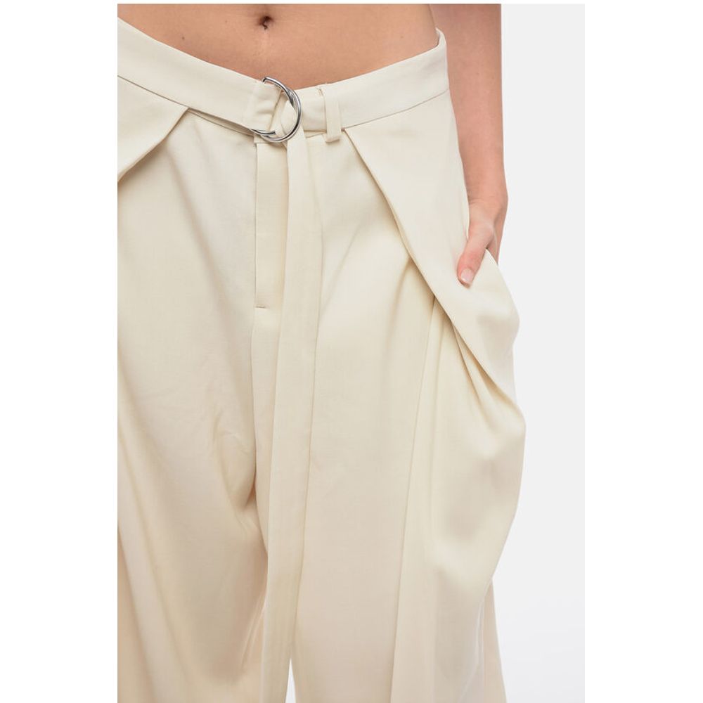 Ami Alexandre Mattiussi Wide-Leg Pants with Pleated Effect Belt