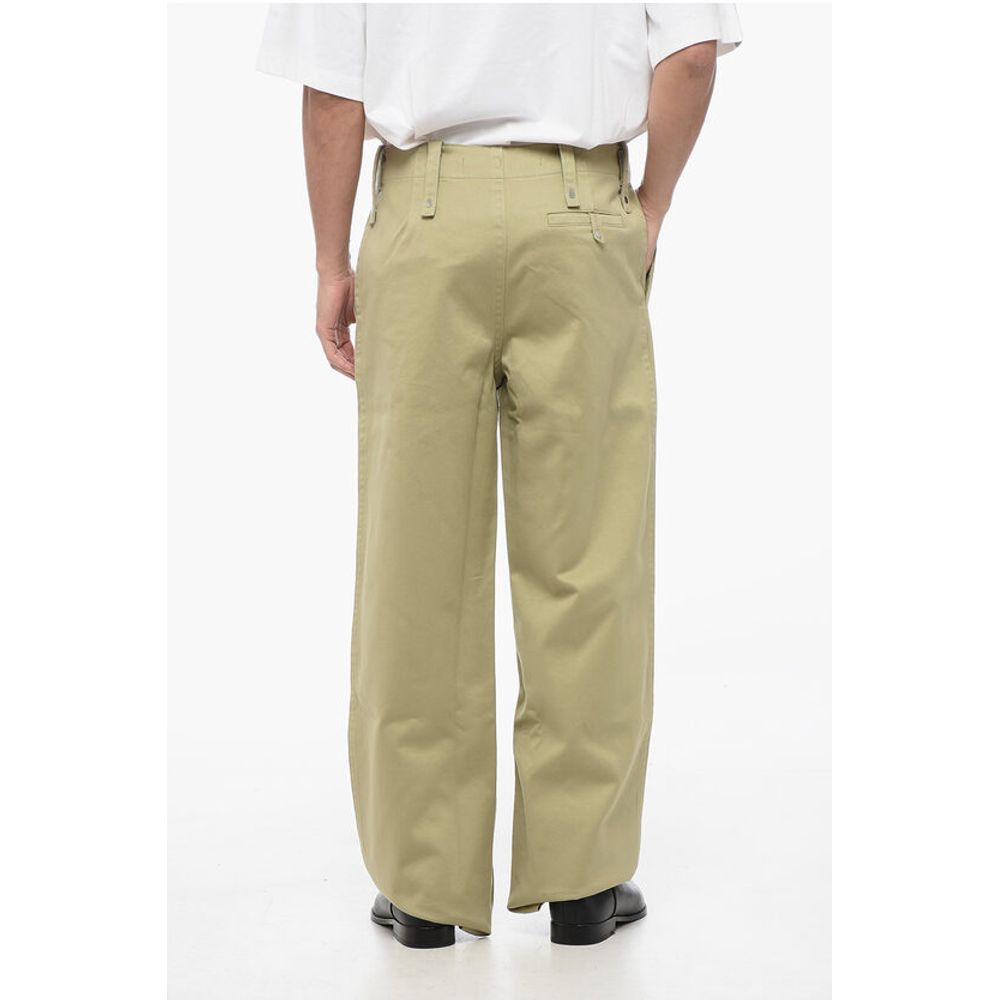 Burberry Cotton Wide Leg Pants with Belt Loops