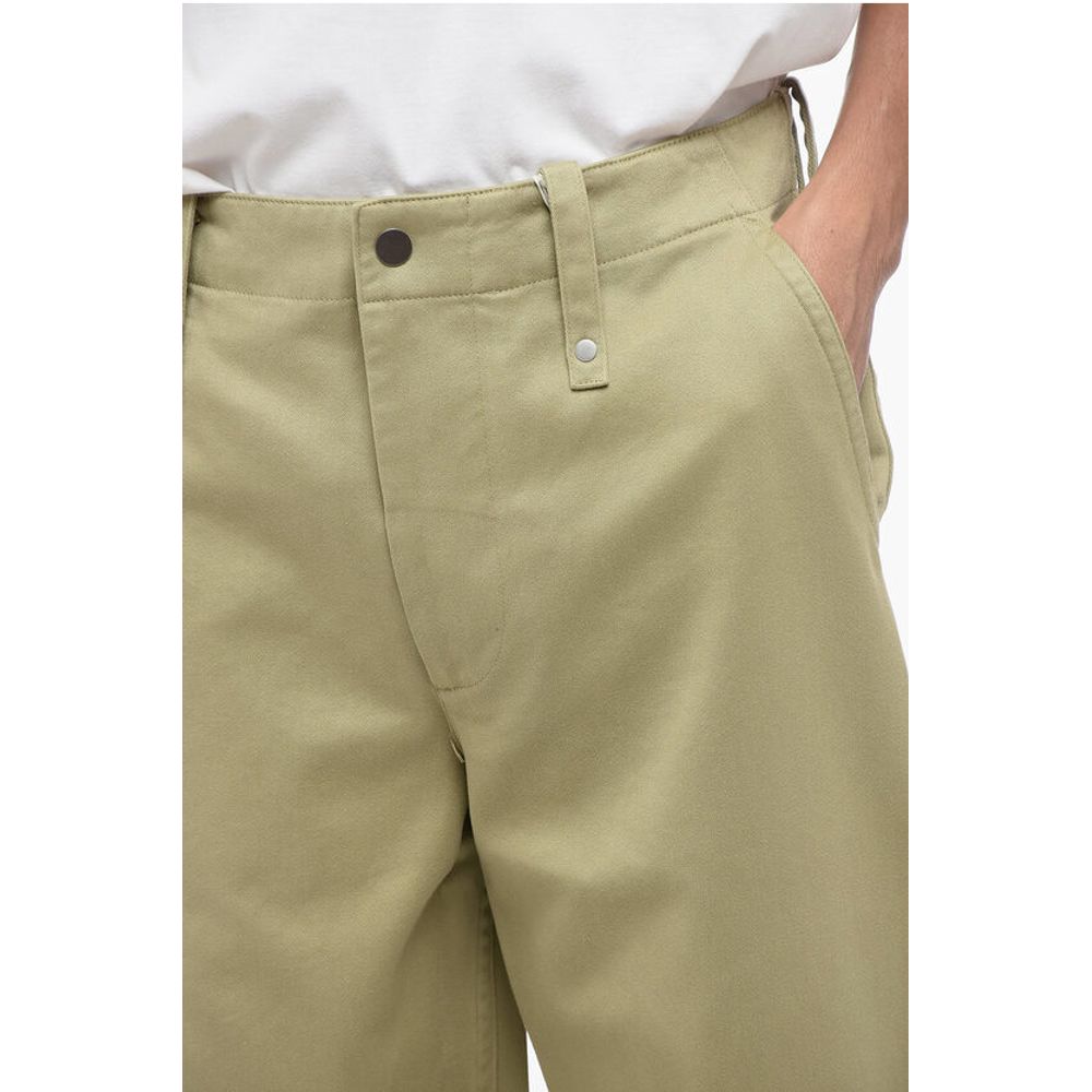 Burberry Cotton Wide Leg Pants with Belt Loops