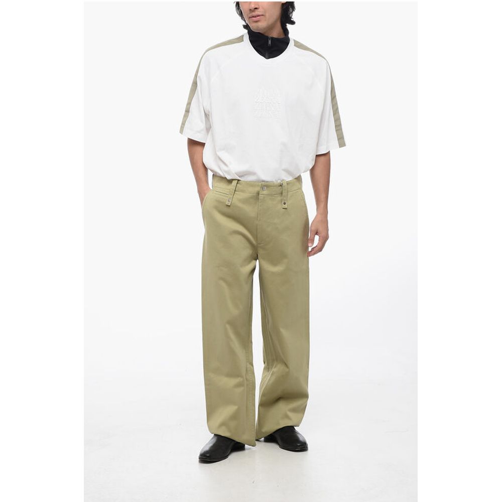 Burberry Cotton Wide Leg Pants with Belt Loops