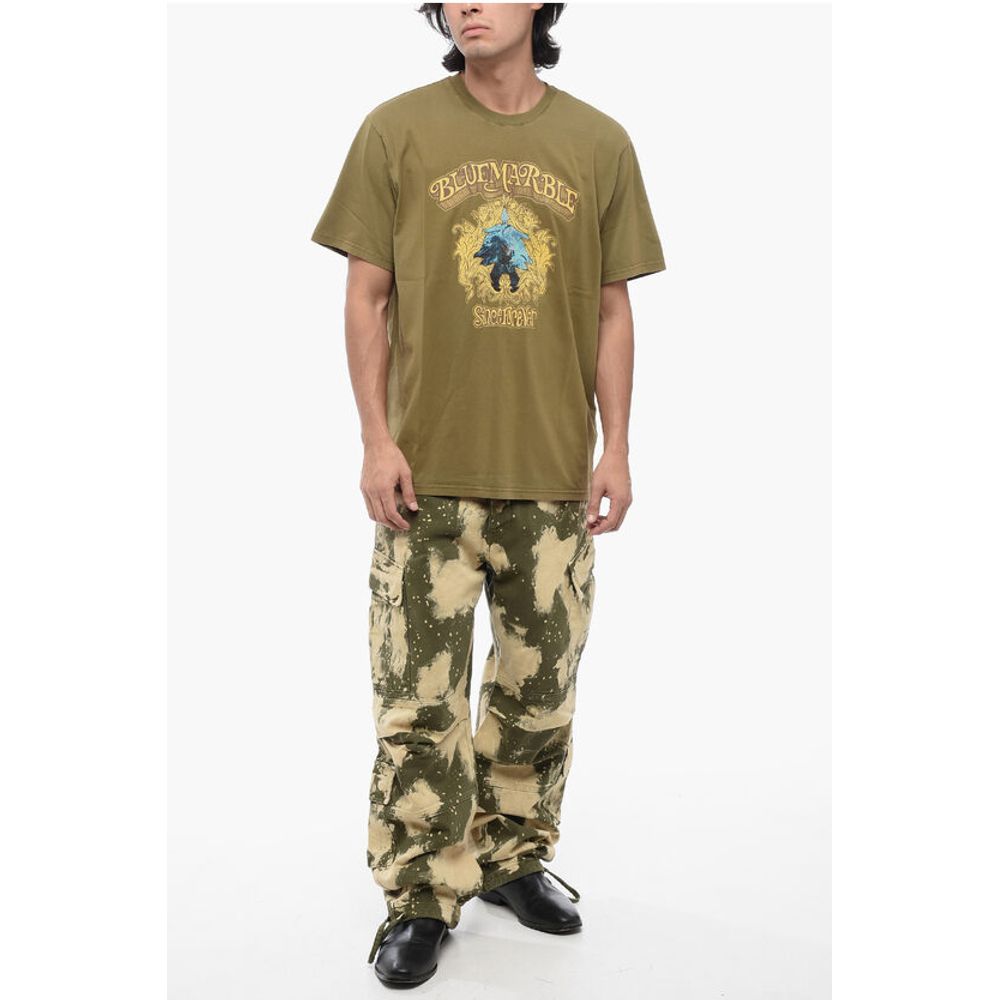 Bluemarble Cotton Crew-neck T-shirtwith Frontal Print