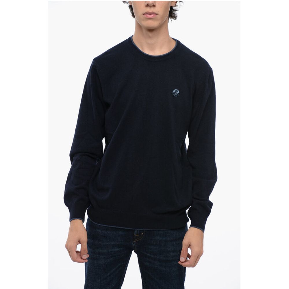 North Sails Wool Blend Crewneck Sweater with Contrasting Edges