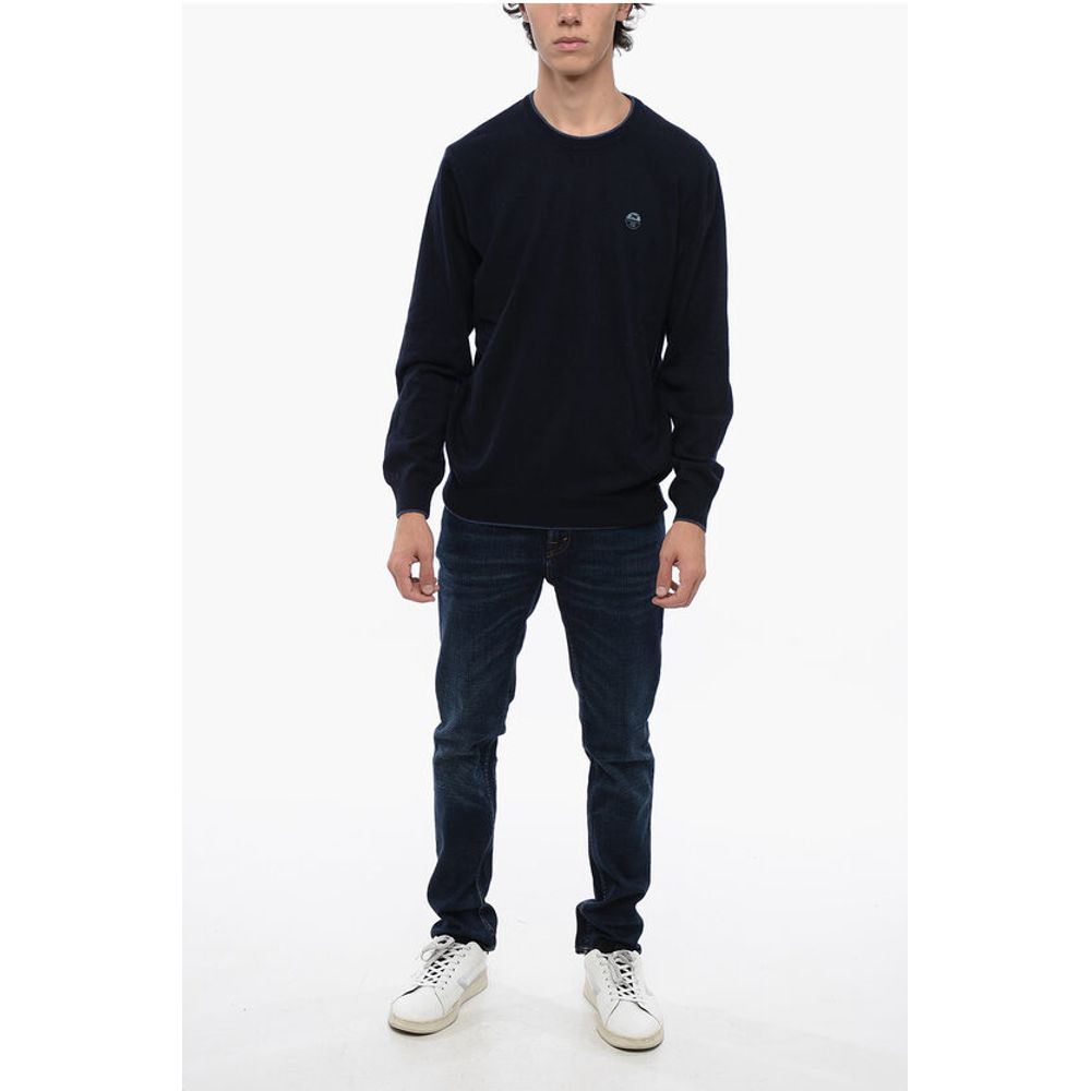 North Sails Wool Blend Crewneck Sweater with Contrasting Edges