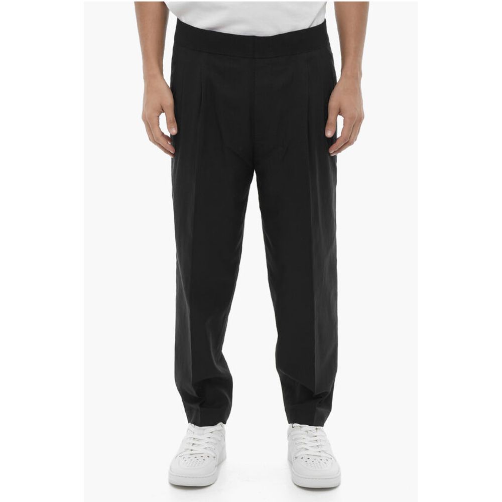 Neil Barrett Double-Pleat Slim Fit Pants with Elastic Waistband