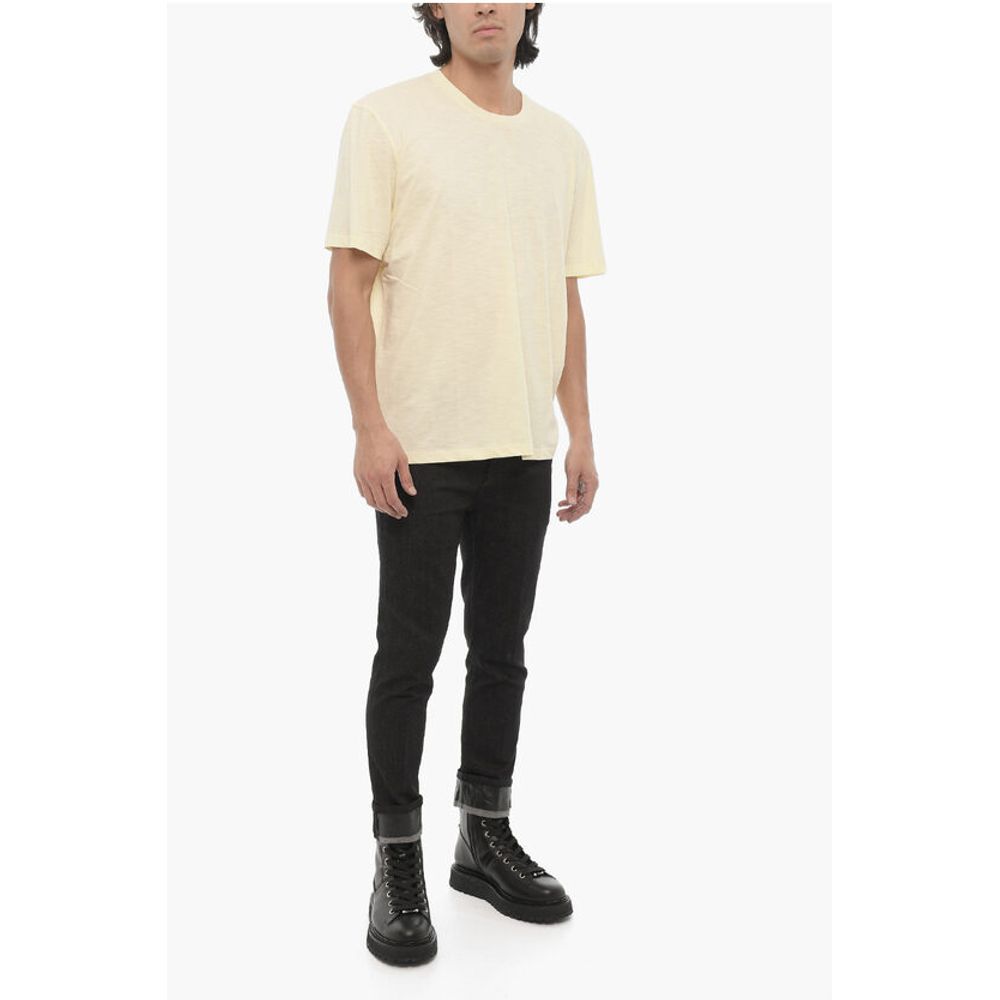 Neil Barrett Solid Color YOKE BACK MULTIYARN Crew-neck T-shirt
