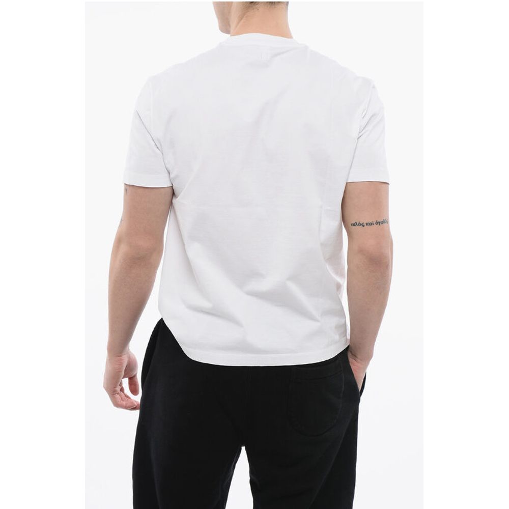 Neil Barrett Crew Neck CUPID Cotton T-Shirt with Embroidery