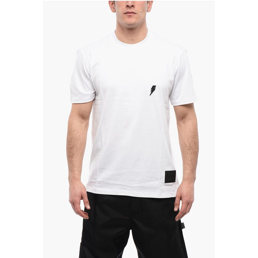 Neil Barrett BARNEYS NY X NEIL BARRETT Crew Neck BOLTED Cotton T-Shirt
